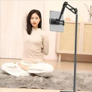 [셀러에이드]스탠드형 태블릿 거치대 높이 태블릿 스탠드 플로어 아이패드 침대