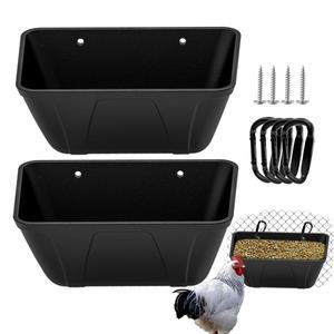 닭, 오리, 염소, 돼지 가금류 사료 트로프 닭 사료통 가축 사료통(블랙)