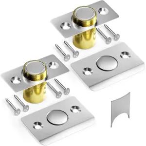 토니트루이 사일런트 볼 캐치 조절 가능한 강력 자석 도어 소음 없는 교체 동일한 설치 치수 2팩 실버