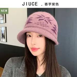 니트 추동 패피 비니 토끼털 기모 보온 노인 할머니 모자 방한 귀달이 화분 DL4