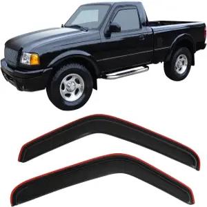 1993-2011 포드 레인저 마쓰다와 호환되는 윈도우 바이저 채널 스타일 다크 스모크 틴트 아크릴 레인 가드