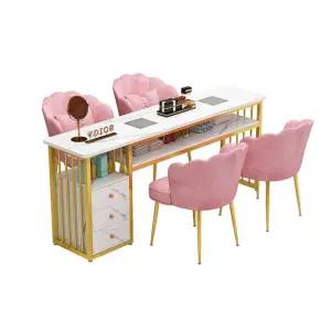 네일시술대 흡진기 올인원 더블 테이블 반영구 럭셔리