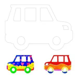 키즈맘아트 미술놀이 모양종이 초대형 (자동차)