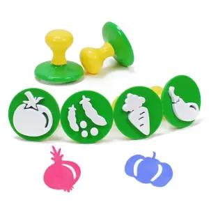 키즈맘아트 도장놀이 라인 스탬프 6종세트 (야채모양)