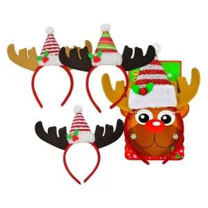 해피파티 크리스마스 루돌프 산타모자 헤어밴드 (소) (랜덤1개)