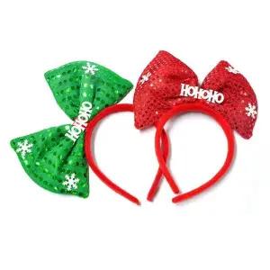 해피파티 크리스마스 리본 헤어밴드 (랜덤1개)