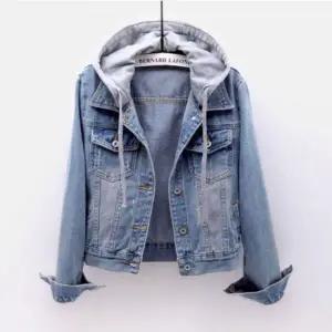 봄가을 후드 탈부착 데님자켓 청자켓 봄자켓 데님자켓 청남방 청자켓 숏자켓
