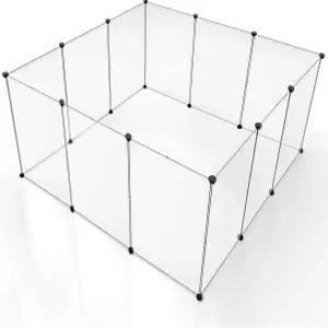 BRIAN DANY 애완견 플레이펜 투명 아크릴 강아지 실내 휴대용 소형 동물 울타리 패널 토끼 고양이 28 X 20