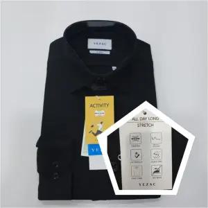 [예작]다림질 필요없는 스판 정장셔츠 링클프리 솔리드 슬림핏 YJFSIS353 BK