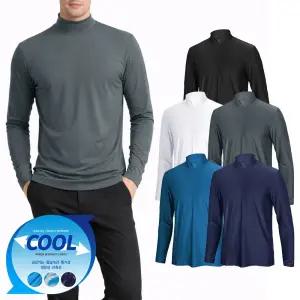 남성 실크드라이 긴팔티 골프 반목 복티셔츠 긴팔티 스판티셔츠 작업 등산티 반목티셔츠 봄티셔츠