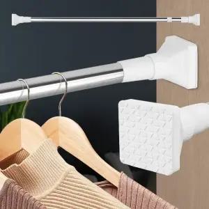 280 사각압축봉 못없이커튼봉 무타공 걸이 고정 설치 옷봉 옷걸이봉 스텐 압축 커텐봉 미니 커튼 옷장봉