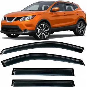 2014-2020 닛산 로그 사이드 윈도우 바이저 디플렉터용 테이프 온 레인 가드 2015 2016 2017 2018