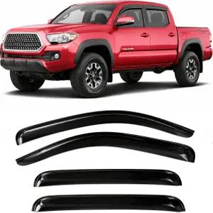 2005-2023 토요타 타코마용 테이프 온 레인 가드 더블 캡 사이드 윈도우 바이저 디플렉터스 엑스트라