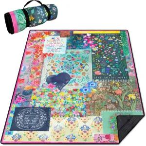 쿠슬녹스 피크닉 담요 방수 접이식 초대형 80인치 x 60인치 야외 비치 모래 방지 3겹 경량 핸디 매트 토트