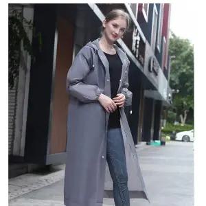 고급 H6U1E9M7 일회용우비 판초우의 EVA 레인코트 남성여성회색