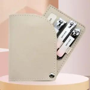 세트 고급형 4종 가죽 손톱깎이 파우치 손톱정리도구 손톱정리도구