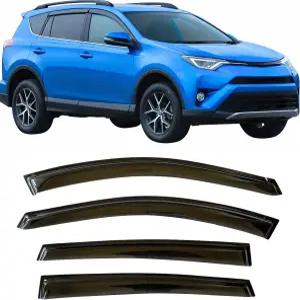 2013-2018 토요타 RAV4 LE XLE SE 리미티드 플래티넘 블랙 2014 2015 2016 2017용 테이프온 레인 가드