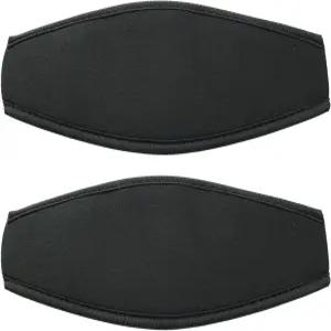 JCBIZ 2PCS 다이빙 고글 헤어 프로텍터 랩 네오프렌 마스크 스트랩 커버 스노클 수상 스포츠 블랙