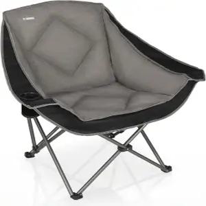 캠필링 접이식 캠핑 의자 컵 홀더가 있는 오버사이즈 휴대용 헤비 듀티 패딩 잔디 테일게이트 비치