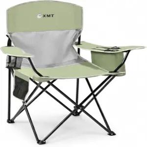 컵 홀더 및 쿨러백이 있는 휴대용 야외 접이식 의자 - 통기성 메시 넓은 팔걸이 캠핑 해변 뒷마당을 위한