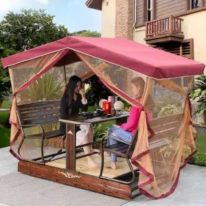 야외 파라솔 세트 테이블 지붕 벤치 움직이는