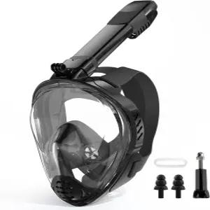 풀 페이스 스노클 마스크 스노클링 장비 분리형 카메라 마운트가 있는 스쿠버 다이빙 드라이 탑 180 뷰