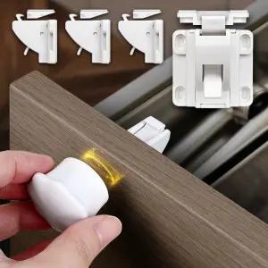 자석잠금장치4P세트 서랍열림방지 싱크대 안전문고리 문열림방지