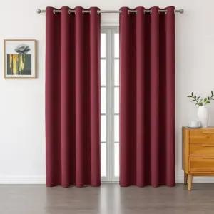 안방 거실 와인 커텐 자외선차단 아일릿 암막 커튼 2장