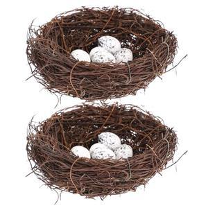 프레티줌 부활절 위한 10개의 2개 키트 라탄 세트 둥지 파티 시뮬레이션 에그가 둥지 데코 장식 DIY 포함된 예술을 공예