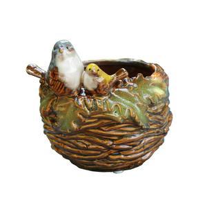 RMDUSK 수제 다육식물 분재 둥지 세라믹 가든 화분 피규어 5인치 장식