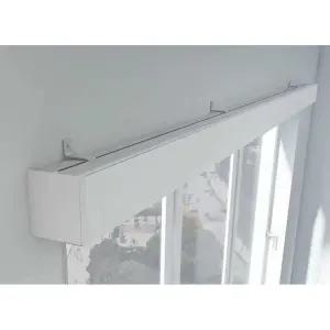 커튼박스 셀프 무타공 화이트 레일 배플탑 압축봉 커튼봉