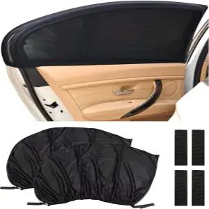 ESEWALAS 자동차 창문 그늘막 덮개 열 및 자외선 차단을 위한 조절 가능한 탄성 원단 선 통기성 메쉬 화면