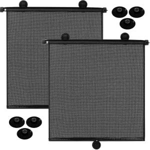 Blossound 2팩 자동차 측면 창문 햇빛 가리개 블록 열 롤러 선쉐이드 바이저 자외선 눈부심 방지