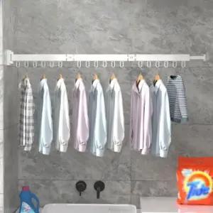 벽걸이빨래건조대 이동접이식 3단 폴딩 벽걸이 빨래건조대 화이트