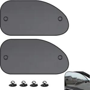 햇빛 차단을 위한 DACTURY 2 PCS 사이드 윈도우 선쉐이드 자외선 및 단열 커버 석션 컵 설치 접이식 수납