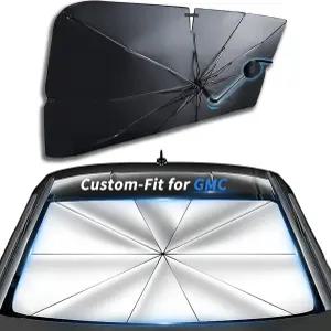 GMC 윈드실드 선쉐이드 우산 360 회전 구부릴 수 있는 손잡이가 UV 블록 자동차 전면 창문을 위한 맞춤형