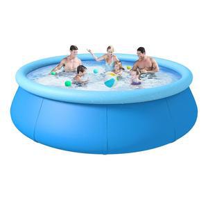 풍선 수영장, 지상의 원형 폭파 탑 링 여름 워터 파티 뒷마당 가족용 야외 수영장(10피트 x 30인치 수영장)