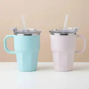 304스텐 휴대용 600ml 대용량 빨대 텀블러 캠핑용품 아웃도어 맥주잔 사무실텀블러