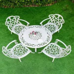 야외테이블의자세트 철제 4인 야외테이블 원형 탁자