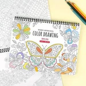 스프링 컬러 드로잉 쉬운 버전 색칠 공부 컬러링북