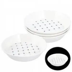 체크하트 원찬기 대형 4P 세트 도자기 반찬 그릇 밑반찬 접시 식기