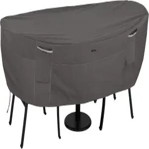 클래식 액세서리 라벤나 방수 40인치 원형 비스트로 파티오 테이블 의자 세트 커버