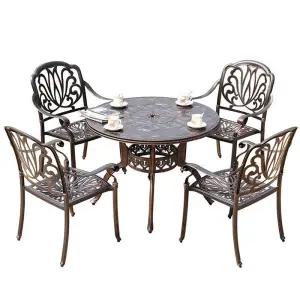 야외 의자 80CM 탁자 테이블의자세트 4인용 테라스 원형 회전 2개 정원