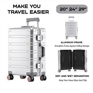 새로운 대용량 내구성 수하물 세트 반입 여자 기내 여자 탑승 여행 20/24/29 알루미늄 가방