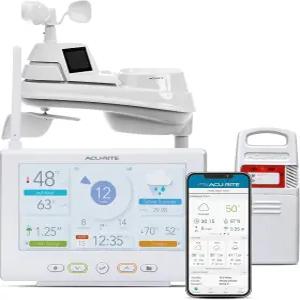 HD 다이렉트 투 와이파이 디스플레이 라이트닝 센서 실내/외 온도 및 습도 풍속/방향 강수량계