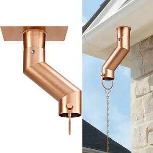 Tfro Cile 레인 체인 거터 어댑터 골드 설치 슈트 다운스팟 콘센트용