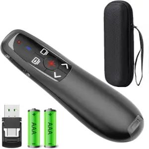 케이스 스토리지가 있는 프레젠테이션 클리커 USB-A C 수신기가 무선 프레젠터 리모컨 데스크톱 컴퓨터와