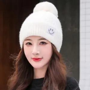 겨울니트모자 니트모자 겨울모자 털모자 왕방울 여자 6컬러 스마일