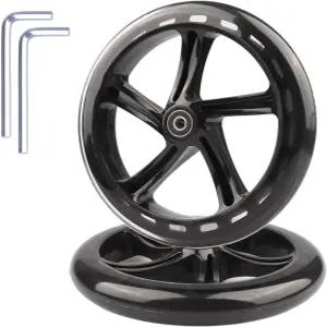 2팩 200mm 스쿠터 교체용 휠 - 면도기 A5 라스쿠타 청소년 킥 푸시 스쿠터(블랙)용 8인치