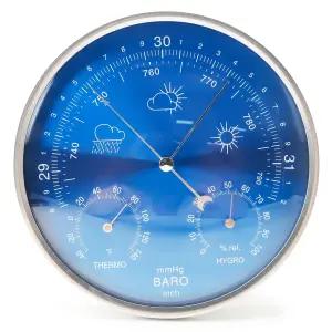 3-in-1 사계절 벽걸이 온도계 기압계 습도계 정확한 휴대용 기상 관측소 7인치 자동 보정 가정용 실내